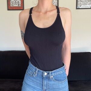 Strappy thong bodysuit